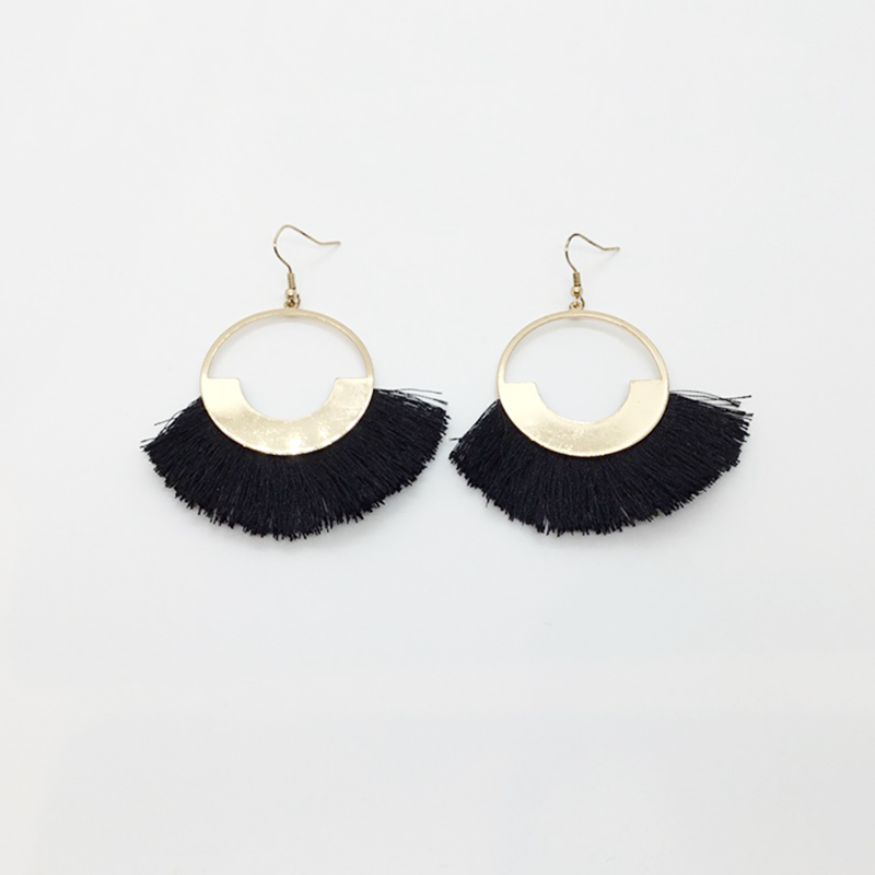 KJL Fringe Tipped Drop Earrings